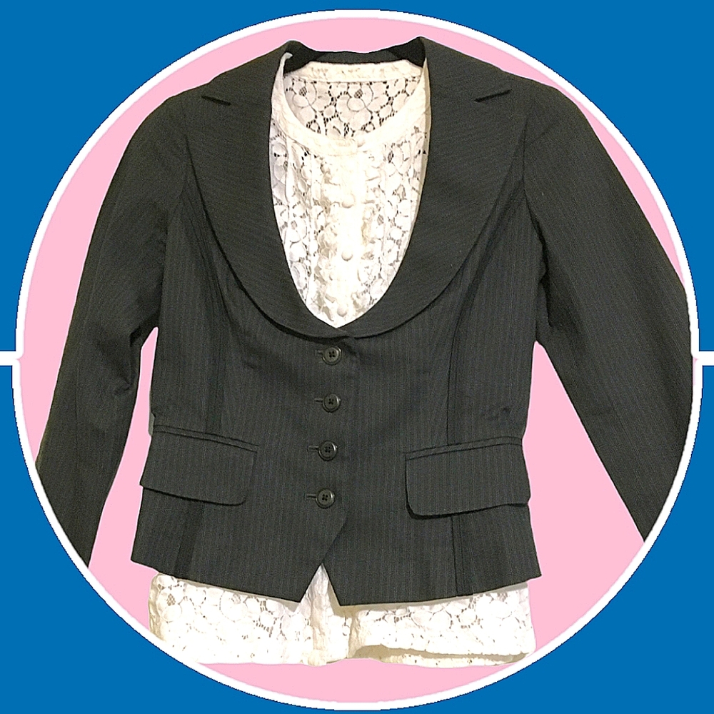 Halogen Lightweight Cotton Pinstripe Blazer Size XS